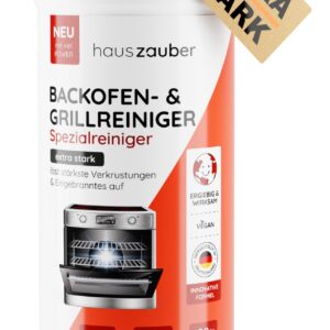 hauszauber® - Backofenreiniger [EXTRA STARK] - Löscht starke Verkrustungen, Fettlöser, Ohne Aufheizen, Gerüche oder Schr
