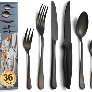 **BEWOS 36-teiliges Besteck Set für 6 Personen, Spülmaschinenfestes Essbesteck Edelstahl Spiegelpoliert** | **BEWOS Bes
