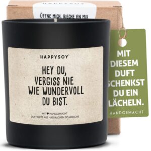 Geschenk Danke sagen Duftkerze im Glas mit Spruch aus Soja - 100% natürlich handgemacht nachhaltig - persönliche schöne