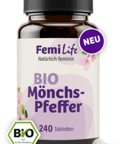FemiLife® BIO Mönchspfeffer 4:1 Extrakt - 240 Tabletten - vegan, EU Organic, in Deutschland hergestellt