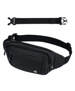 WATERFLY Hüfttasche Männer Frauen Schwarz Grau: Outdoor Reise Wandern Funcional Verlängerungsgurt Hip Bag