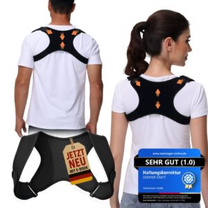 DONNER KRAFT Innovativer Rückenstützgürtel Herren Damen: Verstellbar & Atmungsaktiv für Haltungskorrektur -/pub-Back-Pos