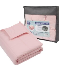 Harbour Housewares Gewichtsdecke 4kg für Erwachsene - 125x150cm Rosa | 7-Lagen mit Glasperlen gegen Angst