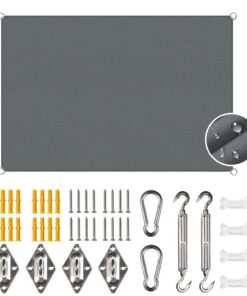 Sonnensegel 3 x 4 m wasserdicht & UV-Schutz – wetterbeständig für Garten, Terrasse & Balkon (Grau)