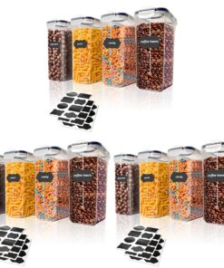 Romon Luftdicht Vorratsdosen 4er 4L BPA-frei mit 24 Etiketten für Küche Müsli Mehl Zucker