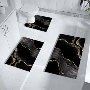 Badezimmerteppich-Set, 3-teilig, schnell trocknend, wasserabsorbierende Bodenmatte mit U-förmiger Kontur für Badezimmer,
