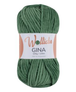 Wollidu Gina Chenille Garn Grün 100% Polyester - Stricken und Häkeln - OEKO-TEX STANDARD 100 - 1 x 100g/120m Set