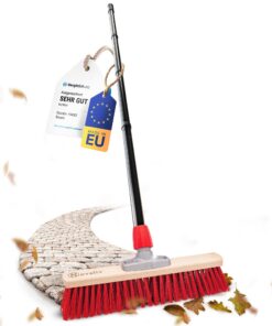 Novaliv Outdoor Broom mit Stiel draußen für Hofe und Terrasse Harde Borsten