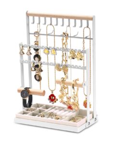 AHYDFSR Schmuckständer für Halsketten, Armbänder, Ohrringe und Ringe mit 15 Haken, perfekter Geschenk für Schmuckliebhab
