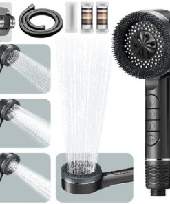 Duschkopf mit PP Filter für Hartes Wasser, Rest-Chlor, Bakterien und Schwermetalle mit 15-Schichten-Filtration und Hochd