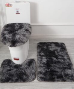 Lifup Badteppich Set 3 Teiliges, rutschfeste Shaggy Badematte, Flauschig Contour Badteppich, Langflor Toilettensitzbezug