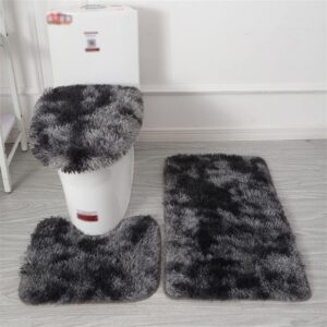Lifup Badteppich Set 3 Teiliges, rutschfeste Shaggy Badematte, Flauschig Contour Badteppich, Langflor Toilettensitzbezug