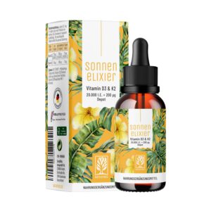 NATURTREU® Vitamin D3 & K2 Tropfen - 20.000 I.E. Vitamin D3 + 200 mcg K2 MK7 pro Dosis - Depot - Vegan - Für die gesamte