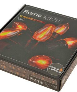 Spetebo Flammen Effekt Lichterkette - 360 cm - Garten und Hausbeleuchtung mit 10 Glühbirnen - Deko Flammen Effekt Licht