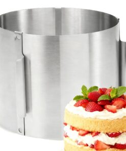 Verstellbarer Edelstahltortenring hoch 15 cm - Ideal für professionelle Backer und Backenthumofer | Stabiler runder Bac