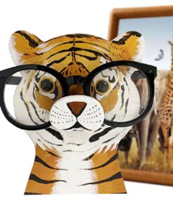Handgefertigter Tigerform Brillenhalter aus Holz für Heimbüro und Schreibtischdekoration | Neuheit 3D-Holzpuzzle-Brille