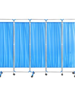 Raumteiler-Bildschirme - 3-Panel Faltbarer Mobiler Sichtschutz, Edelstahlrahmen, Für Büro (B (Blau) Raumteiler-Bildschi
