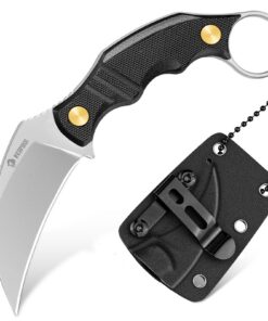 NedFoss Neck Knife VULTURE - Outdoor Mini Messer mit G10 Griff & Kydexscheide für Camping & Überleben - 6CM 14C28N Stahl