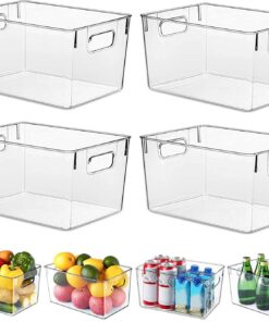 Kühlschrank Organizer BPA-frei 4er Set Groß (30x20x15cm) für Küche & Kühlschrank