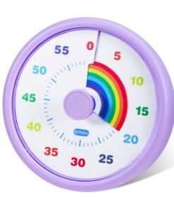 Visueller Timer für Kinder und Erwachsene, 60 Minuten Regenbogen Countdown Timer mit Stummer Klassenzimmer Schreibtisch