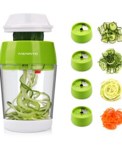 4 in 1 Spiralschneider Gemüse mit Behälter für Zucchini Spaghetti Karotten Zwiebeln