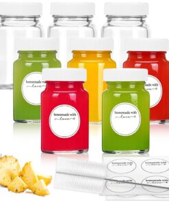 8pcs 2oz/60ml wiederverständliche Klare Glas Saftflaschen | Ideal für Lngwer, Wellness-Probeträger, Reisefreundlich | Au