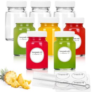 8pcs 2oz/60ml wiederverständliche Klare Glas Saftflaschen | Ideal für Lngwer, Wellness-Probeträger, Reisefreundlich | Au