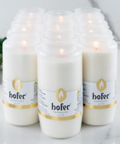 HOFER 12er Set KOMPOSITIONS-ÖL-LICHT [weiß] | Grablicht für Grablaterne und Friedhofskerzen | HOFER KOMPOSITIONS-ÖL-LIC