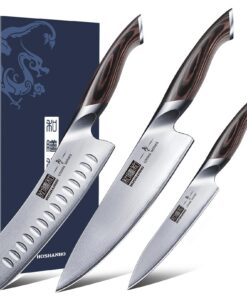 HOSHANHO Küchenmesser Set für Profis mit Edelstahl, Professionelles Kochmesser Set mit Santoku und Utility Messer HOSH
