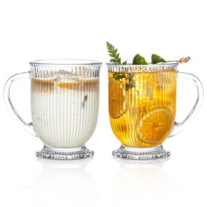 KEMORELA Geriffeltes Glas-Kaffeetassen-Set Carbonfree Certified
