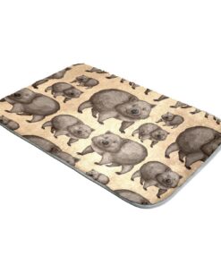 Niedliche Wombats auf ultraweichem Kunstfell-Shag Teppich für das Wohnzimmer - 30x30 cm - Coole Tiermotive