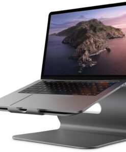 Aluminium-Notebookhalter Heat-Vent für MacBook Air/Pro, Dell, HP, Lenovo, Microsoft Surface, Samsung, Grau (patentiert)