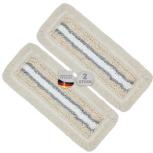 Okaei Beige & Grau 2 Stück Wischmopp Bezug (40 cm) - Erdbeer für Krankenhäuser & Pflegeeinrichtungen - optimaler Gleitwe