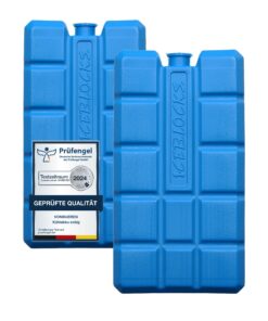 VonBueren Kühlakkus 12h Lange Kühlung für Kühltasche | ca. 200 g je Kühlakku | ca. 8,1 x 15,2 x 2,2 cm | ideal für Kühlb