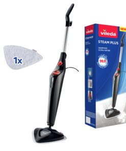 Vileda Steam Plus Dampfreiniger | Hygienische Bodenreinigung ohne Chemie | Entfernt bis zu 99,9 % von Bakterien & Viren