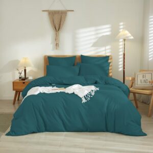 Luowei ultraweich Mikrofaser Bettbezug 220 x 240 cm für Erwachsene Doppelbett modern ultraweich Reißverschluss Kissenbez