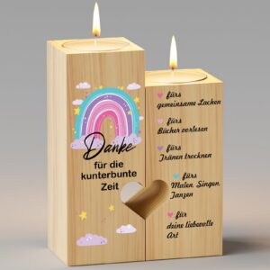 KAAYEE Abschiedsgeschenk für Erzieherin - Kerzenständer mit Großartiger Dankeschön-Kerze, perfekt zum Abschied von Kita-
