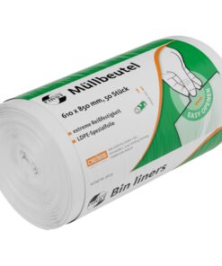 DEISS FIRST Müllbeutel Plus weiß 80 L für Haushalte bei Reinigungen und Recycling