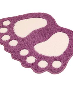 Badezimmer Pfote Fußmatte Niedlich Rutschfests Wasserabsorbierend (Violett 40cm x 60cm)