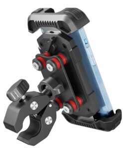 Tounee Handyhalterung Fahrrad Schwarz - Vibrationsgedämpft - Universal für Motorrad - iPhone 16/15/14/13 Pro Max Plus -