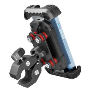 Tounee Handyhalterung Fahrrad Schwarz - Vibrationsgedämpft - Universal für Motorrad - iPhone 16/15/14/13 Pro Max Plus -