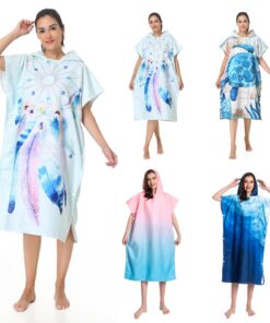 MOKANI Badeponcho Ultraleicht & Schnelltrocknend Surfen Wassersport Umkleidehilfe Damen Herren 108x82cm