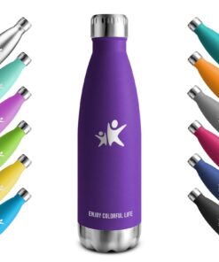 KollyKolla Thermosflasche Edelstahl 500ml/750ml/1L BPA-Frei Sprudel Sport Schule Outdoor Camping Isolierflasche Auslaufs