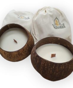 Sojawachs Duftkerze Kokosnuss - Parafinfreie Kerze mit Sisalring - Aromatherapie für Entspannung und Wellenöl-Lemongrass