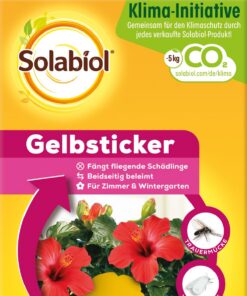 Solabiol Gelbsticker - Insektizidfreie Leimfallen mit Blumenmotiv - 10 Stück gegen Fliegende Schädlinge