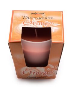 Duftkerze ORANGE: Bobo-Pajoma im Satinglas - Relaxierend & schöner Innenraum | Bobo-Pajoma Duftkerze ORANGE: Satinglas