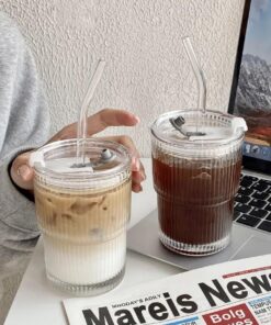 Pavlleen Gläser 400ml Luftdicht Wasserdicht Design Travel Mug für Eiskaffee Saft Smoothie Wasser Tee