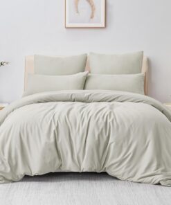 Aisbo Bettwäsche 200x200cm 3tlg Beige - Weich und Bügelfrei, ÖKO-TEX, Dauerhaftkeit Aisbo Mikrofaser Bettwäsche 200x200c