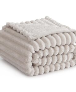 RUIKASI Flauschig Kuscheldecke Beige 150x200cm Warme & WeicheWOldekken für Wohnzimmer DEKO