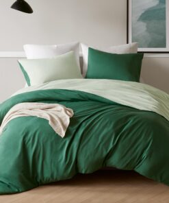 Degrees of Comfort Bettwäsche bügelfrei Hellgrün 135x200pta, Reißverschluss - Comfort Mikrofaser Set 2 Bettbezüge & 2 Ki